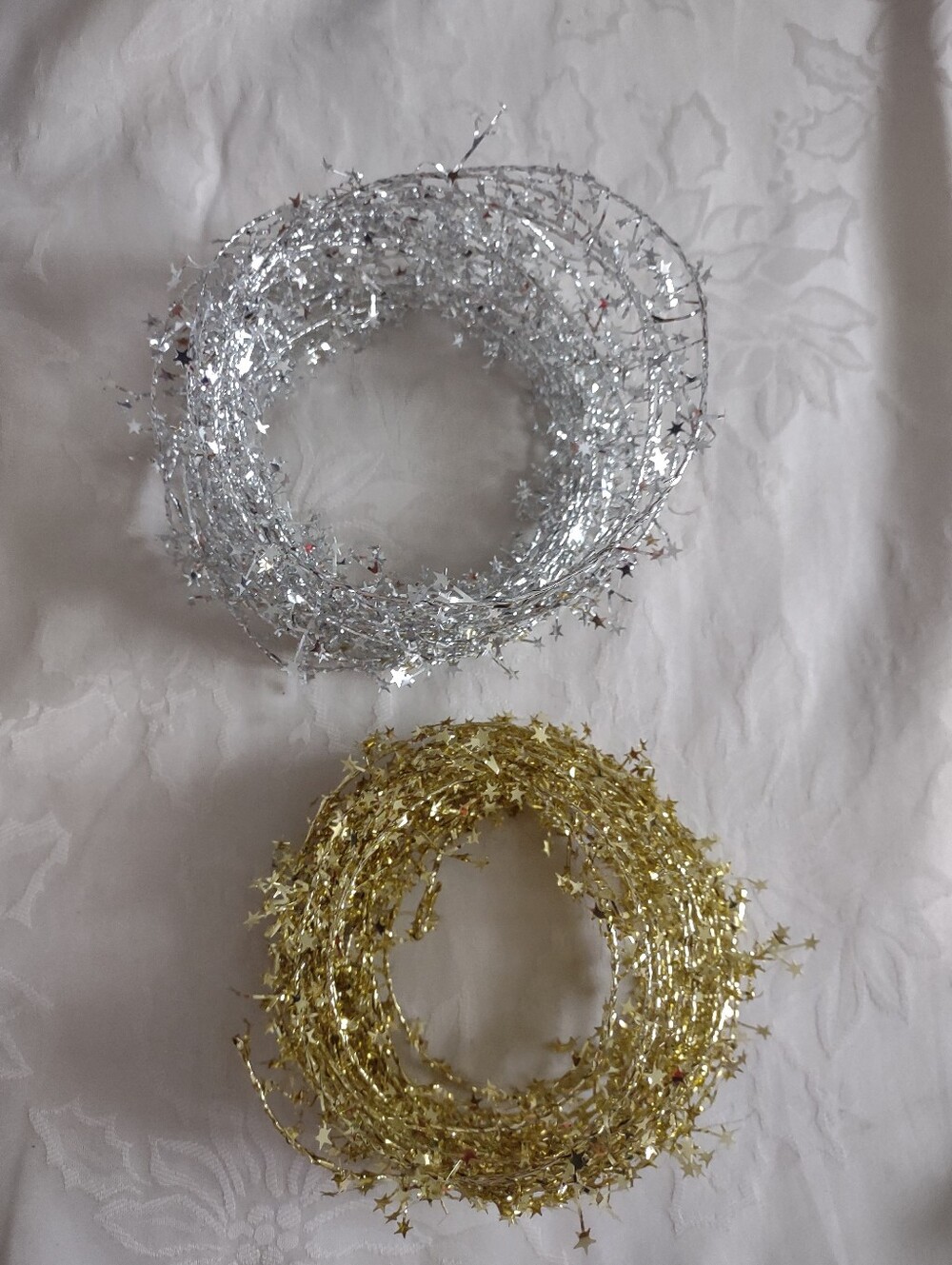 Star Tinsel Garland Wire Gold Silver